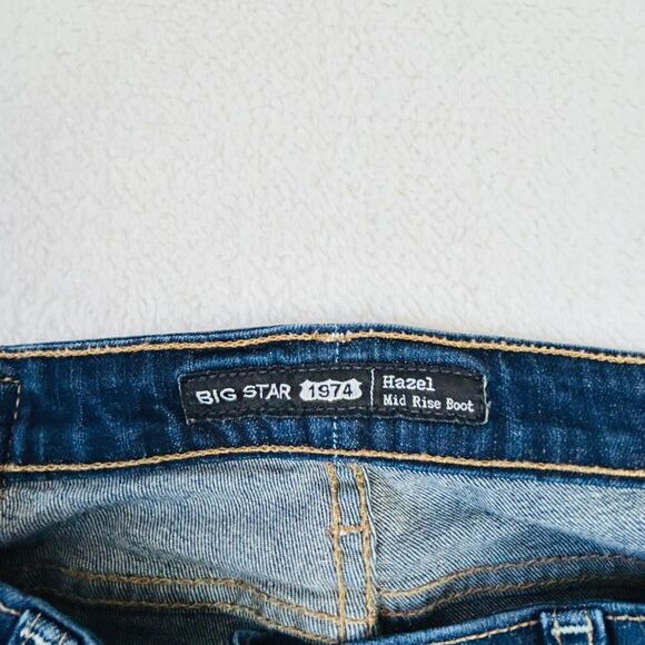 BIG STAR Mid Rise Boot Jeans Size 31 Hazel Regular Indigo Slimming - Picture 7 of 16